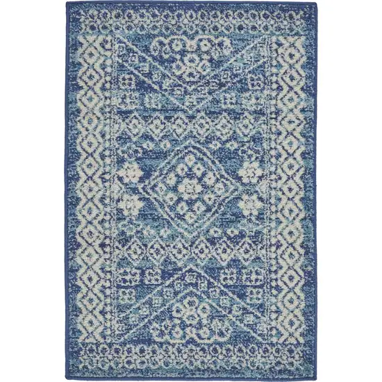 Navy Blue Power Loom Area Rug Photo 5