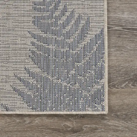 Navy Fern Leaf Indoor Outdoor Area Rug Photo 5