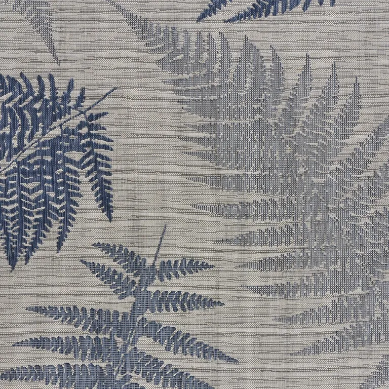 Navy Fern Leaf Indoor Outdoor Area Rug Photo 2