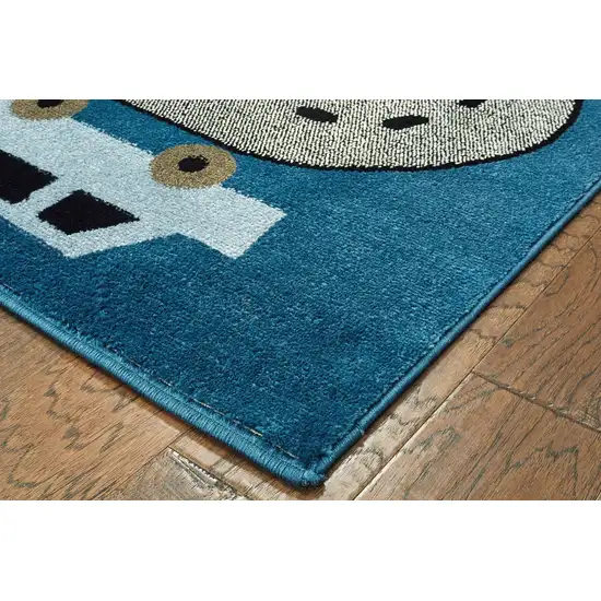 Navy Imaginative Racetrack Area Rug Photo 5