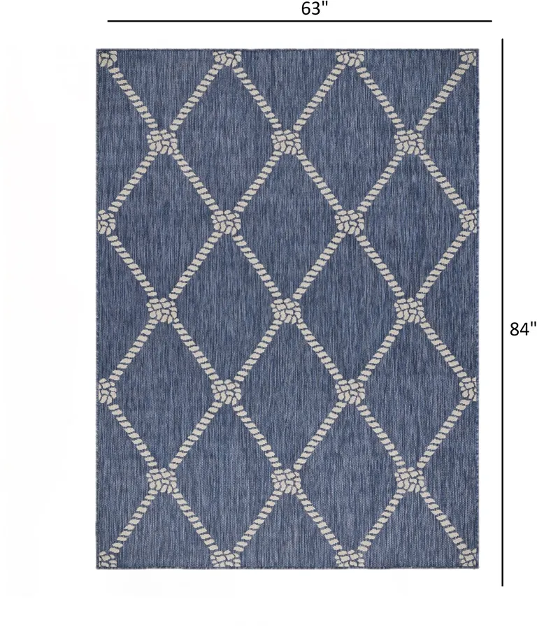 Navy Knot Indoor Outdoor Area Rug Photo 3