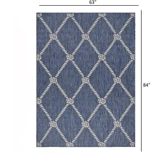 Navy Knot Indoor Outdoor Area Rug Photo 3