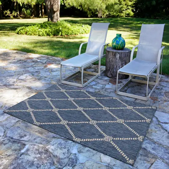 Navy Knot Indoor Outdoor Area Rug Photo 9