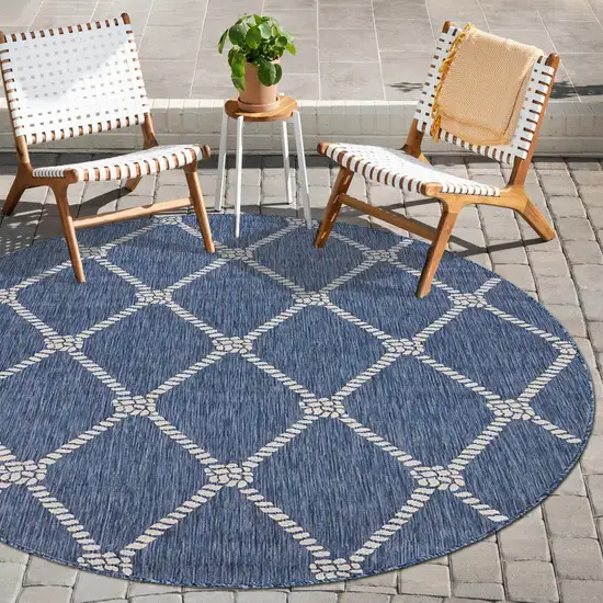 Navy Knot Indoor Outdoor Area Rug Photo 7