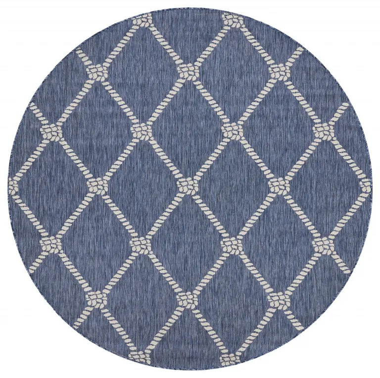 Navy Knot Indoor Outdoor Area Rug Photo 1