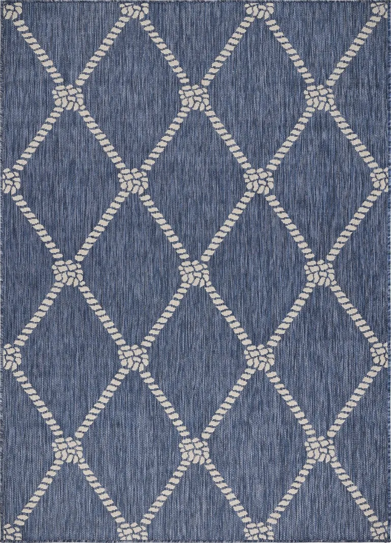 Navy Knot Indoor Outdoor Area Rug Photo 1