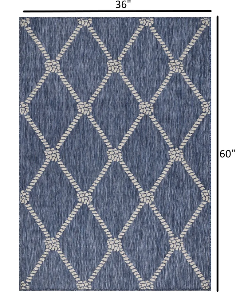 Navy Knot Indoor Outdoor Area Rug Photo 3