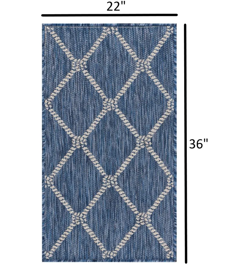 Navy Knot Indoor Outdoor Scatter Rug Photo 3