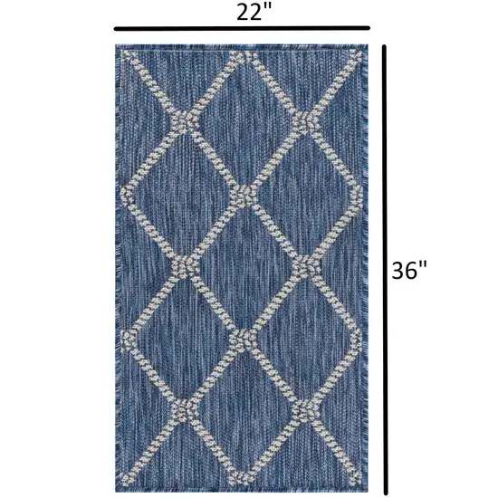 Navy Knot Indoor Outdoor Scatter Rug Photo 3