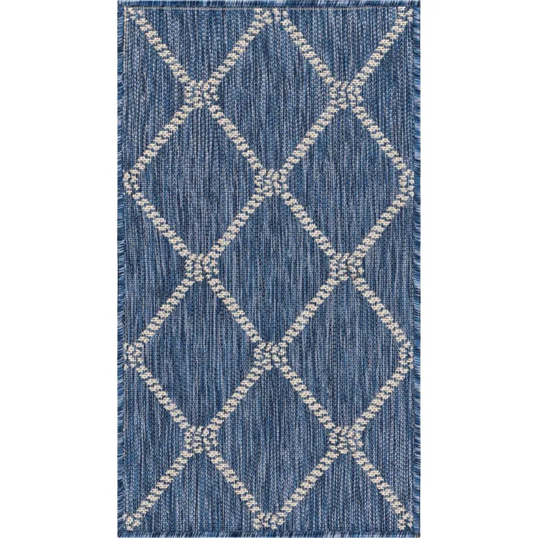 Navy Knot Indoor Outdoor Scatter Rug Photo 1