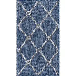 Photo of Navy Knot Indoor Outdoor Scatter Rug