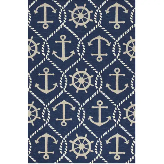 Navy Blue Hand Tufted Area Rug Photo 2