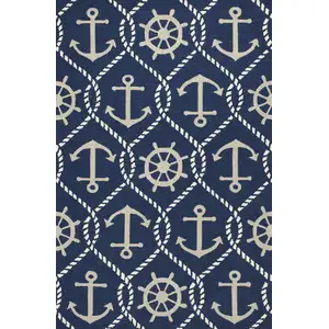 Photo of Navy Marine UV Treated Area Rug