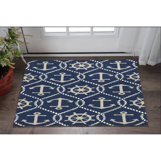 Navy Blue Hand Tufted Area Rug Photo 8