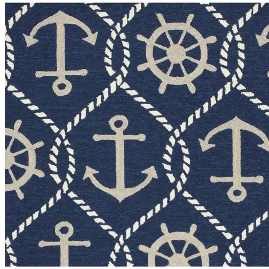 Navy Blue Hand Tufted Area Rug Photo 4