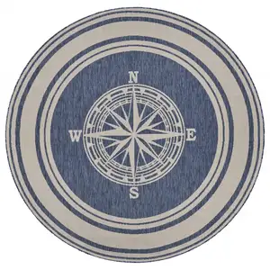 Photo of Navy Nautical Indoor Outdoor Area Rug