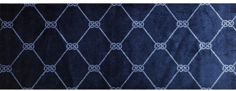 Navy Nautical Knots Washable Runner Rug Photo 1