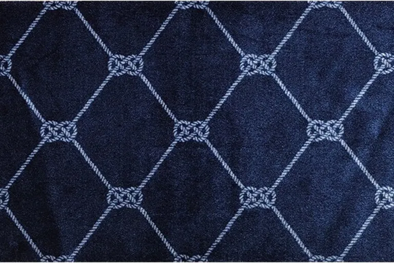 Navy Nautical Knots Washable Runner Rug Photo 2