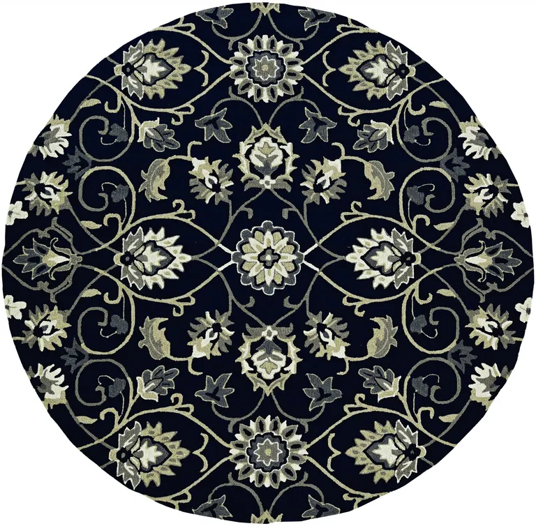 Navy Polypropylene Rug Photo 3