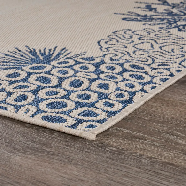 Navy Reef Border Indoor Outdoor Area Rug Photo 5