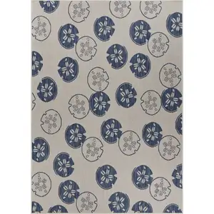 Photo of Navy Sand Dollar Indoor Outdoor Area Rug