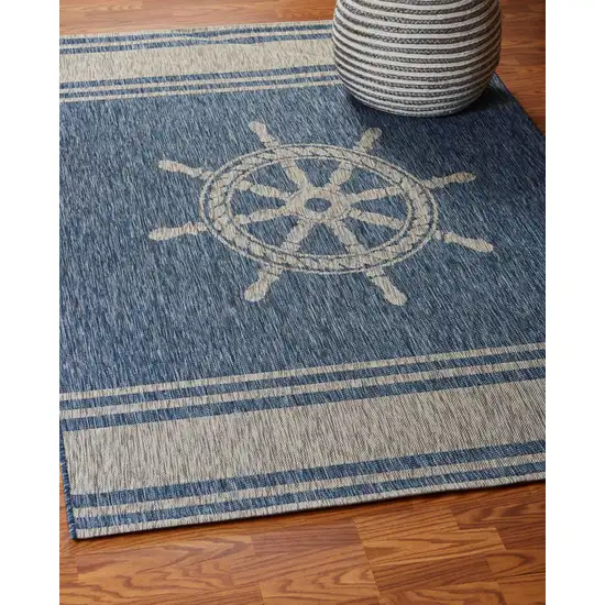 Navy Ship Helm Indoor Outdoor Area Rug Photo 8