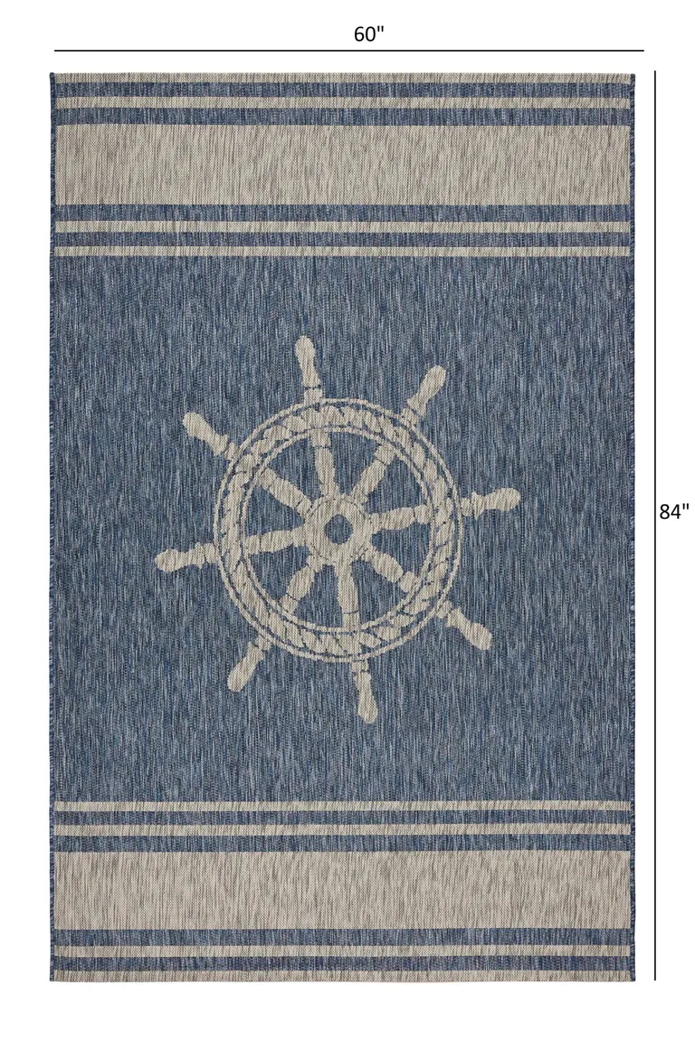 Navy Ship Helm Indoor Outdoor Area Rug Photo 3