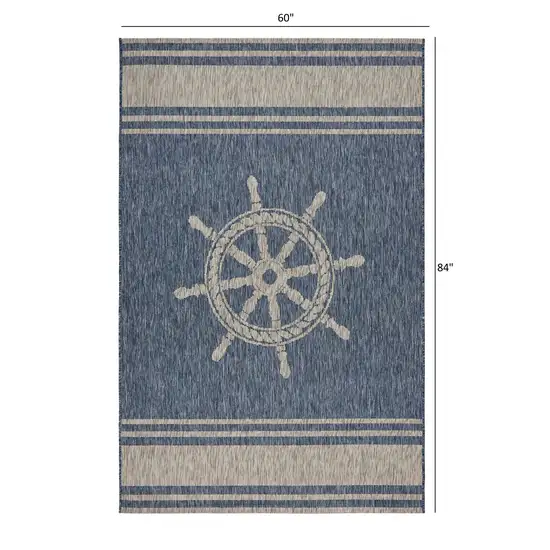 Navy Ship Helm Indoor Outdoor Area Rug Photo 3