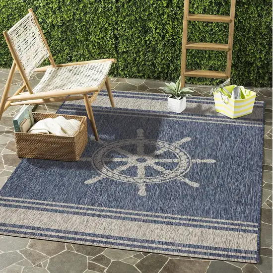 Navy Ship Helm Indoor Outdoor Area Rug Photo 9