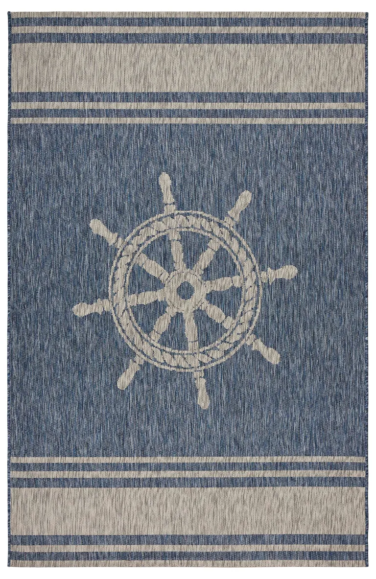 Navy Ship Helm Indoor Outdoor Area Rug Photo 1