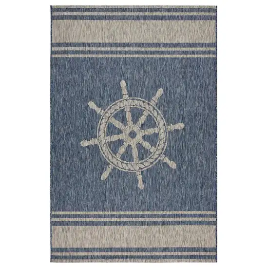 Navy Ship Helm Indoor Outdoor Area Rug Photo 1