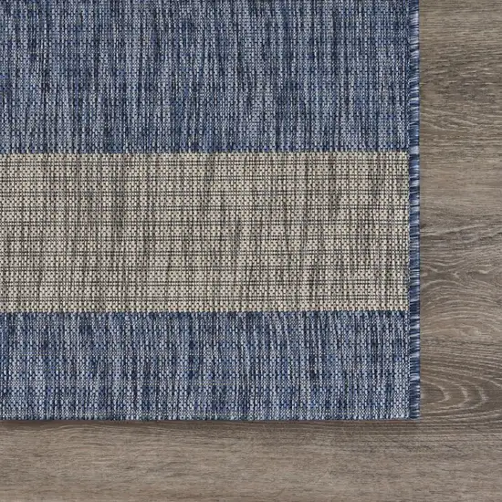 Navy Stripes Indoor Outdoor Area Rug Photo 6