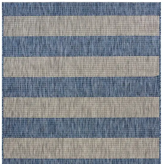 Navy Stripes Indoor Outdoor Area Rug Photo 10