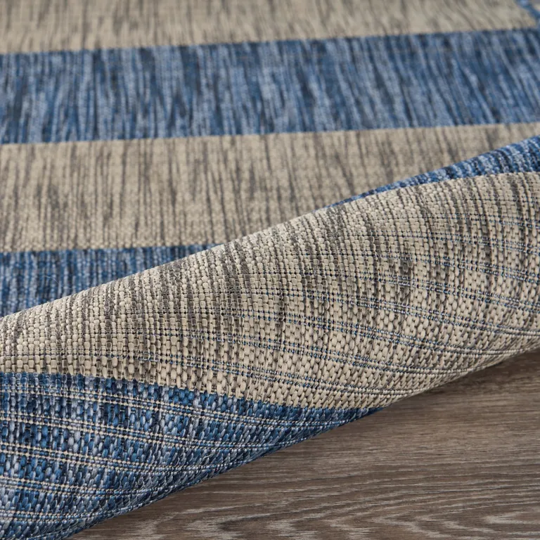 Navy Stripes Indoor Outdoor Area Rug Photo 3