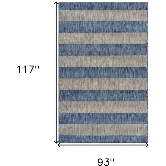 Navy Stripes Indoor Outdoor Area Rug Photo 12