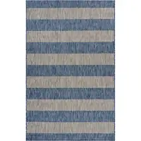 Photo of Navy Stripes Indoor Outdoor Scatter Rug