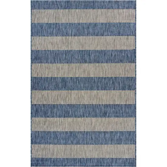 Navy Stripes Indoor Outdoor Scatter Rug Photo 1