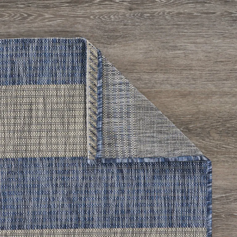 Navy Stripes Indoor Outdoor Scatter Rug Photo 3