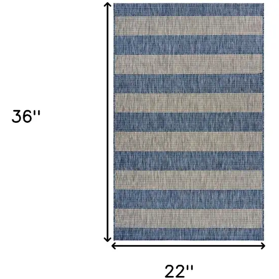 Navy Stripes Indoor Outdoor Scatter Rug Photo 11