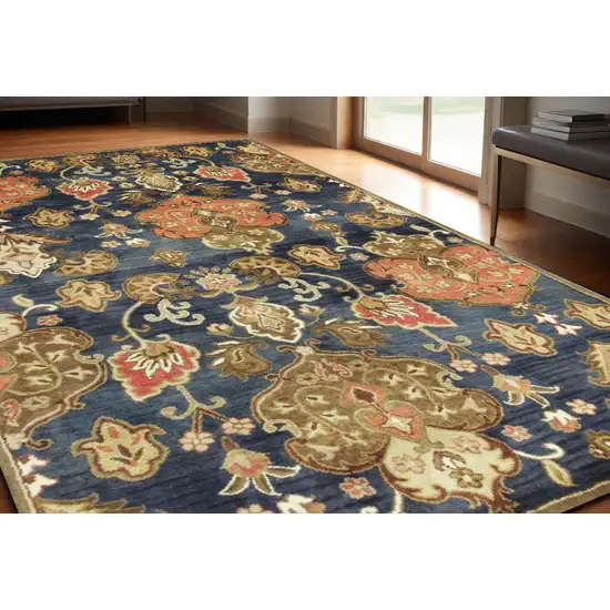 60 X 96 Navy Wool Rug Photo 1