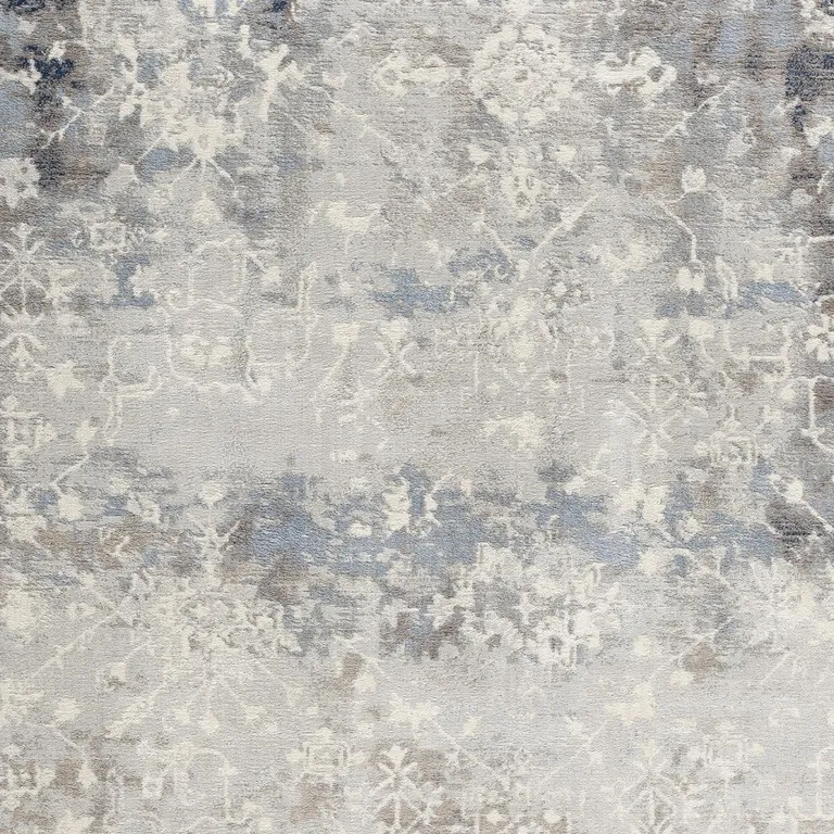 Navy and Beige Distressed Vines Area Rug Photo 3
