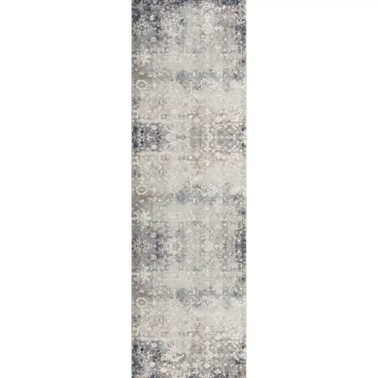 Navy and Beige Distressed Vines Area Rug Photo 5