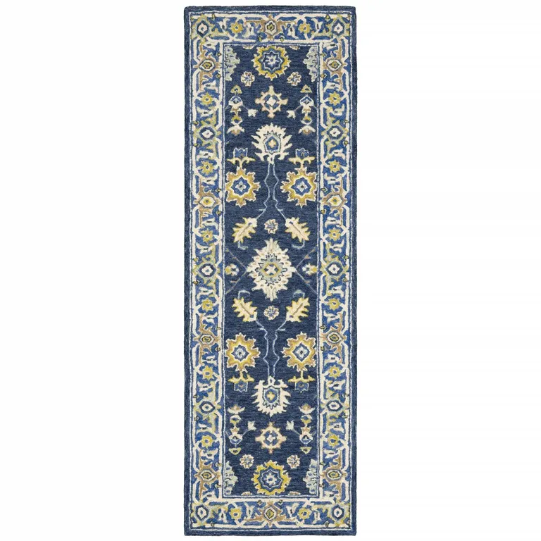 Navy and Blue Bohemian Area  Rug Photo 1