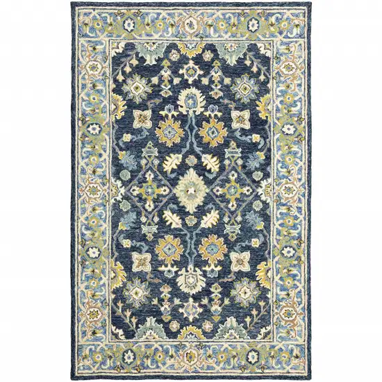 Navy and Blue Bohemian Area Rug Photo 1