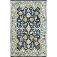 Photo of Navy and Blue Bohemian Area Rug