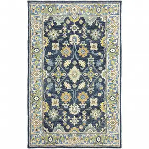 Photo of Navy and Blue Bohemian Area Rug