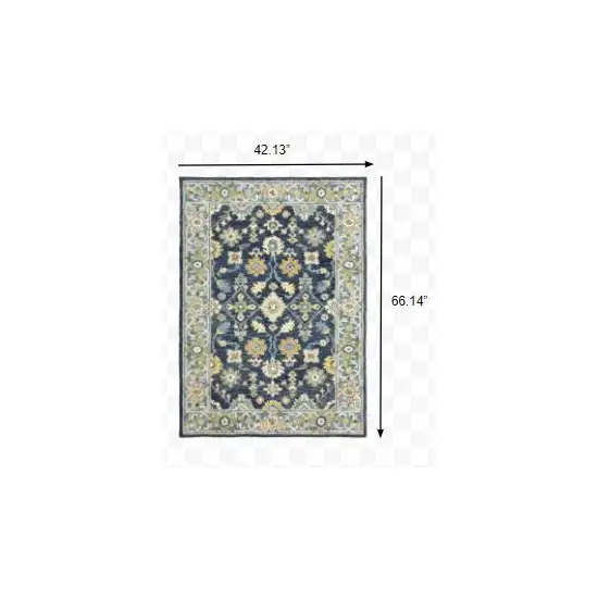 Navy and Blue Bohemian Area Rug Photo 3