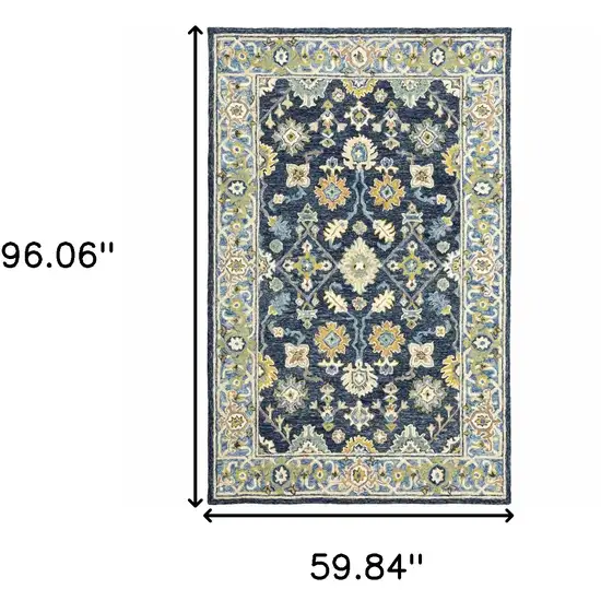 Navy and Blue Bohemian Area Rug Photo 6