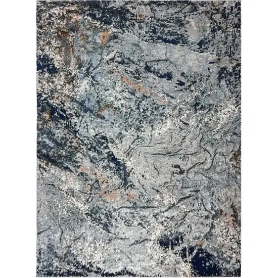 Navy and Gray Abstract Ice Area Rug Photo 2