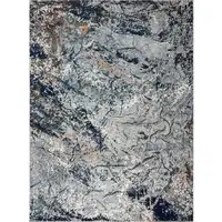 Photo of Navy and Gray Abstract Ice Area Rug